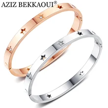 AZIZ BEKKAOUI браслет из камня для здоровья, выгравированный браслет с именем, парный браслет, мужские магнитные браслеты со звездами и браслеты из нержавеющей стали