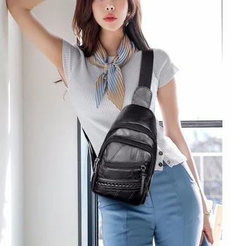 

Waist Bag for Women chest bag pu Leather Fanny Pack Phone Pouch Chest Packs Ladies Wide Strap Belt Bag Female crossbody bag