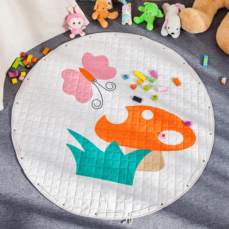Портативная сумка для хранения детских игрушек игровой коврик игрушки Органайзер модные практичные мешки для хранения складной на шнурке детский коврик для ползания