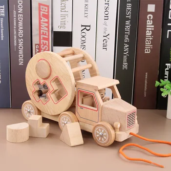

Baby Assembled Wooden Puzzle Log Car Trailer Boy Wooden Early Educational Intelligence Toy Children Birthday Christmas Gift