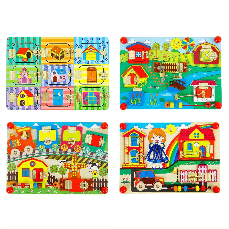 

Onshine Children'S Educational Early Childhood Toy Unlocking Jigsaw Puzzle Montessori Learning Unlocking Parent And Child Intera