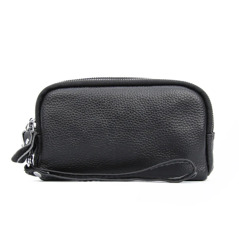 The first layer of cowhide leather Cosmetic bag three-layer ladies clutch long purse multi-function Mobile phone | Багаж и сумки
