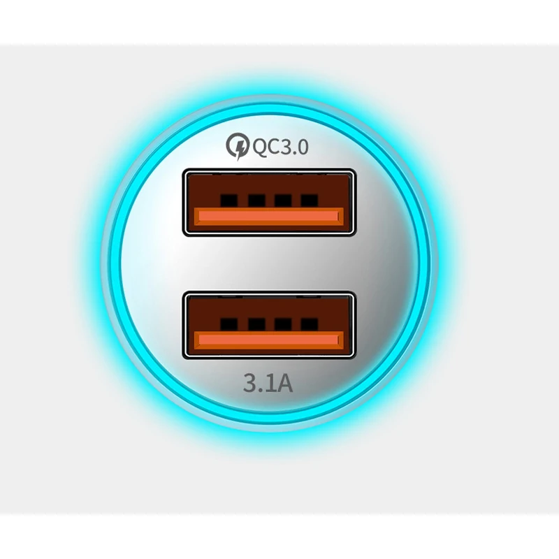 Зарядное устройство для быстрой зарядки автомобиля USB зарядное устройство адаптер питания 12-24 В 3.1A Зажигалка на электропитании 2 порта Автомобильный Стайлинг