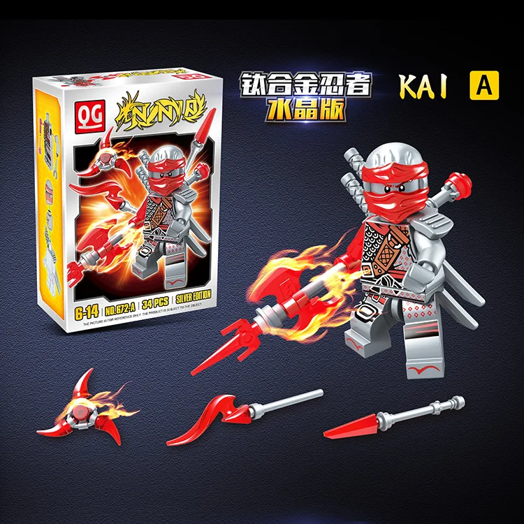 QG 6 шт. Кристалл Ninjagoes фигурки героев ниндзя фигурки Kai, jay, Cole Zane Nya строительные блоки модель игрушки как рождественские подарки для детей