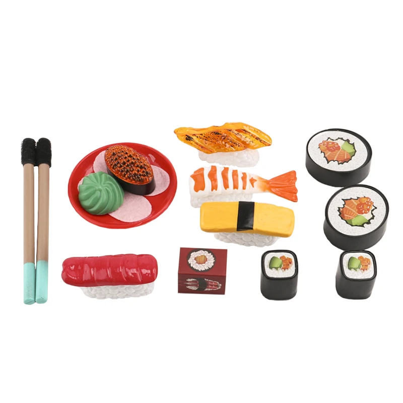 Детская имитация японских суши для игрушечной кухни игрушки в виде угощений ролевые пищевой реквизит мини набор суши для игрушечной кухни игрушки для детей