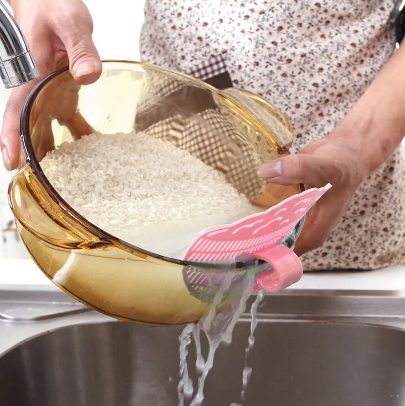 Улыбка может клип Тип очистки сито для мытья риса дренажное устройство фильтр для мусора кухонный гаджет утилита