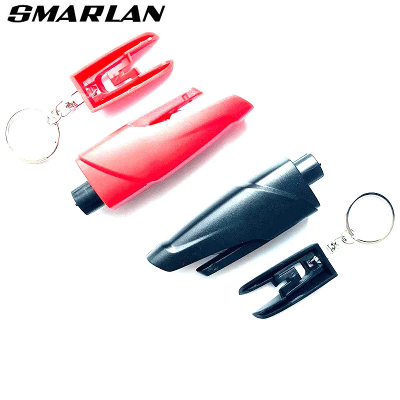 SMARLAN Portable Safety Hammer For Car Side Window Breaking Seat Belt Cutter Life-saving Escaping Emergency Tool With Key-chain