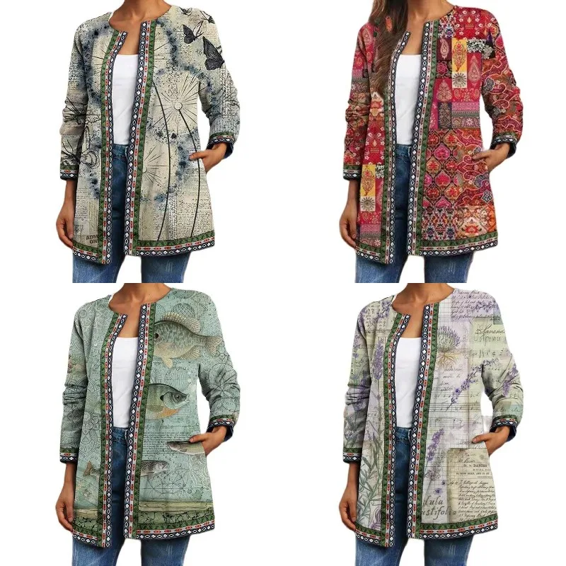 Womens Vintage Ethnic Floral Sweater main image 1