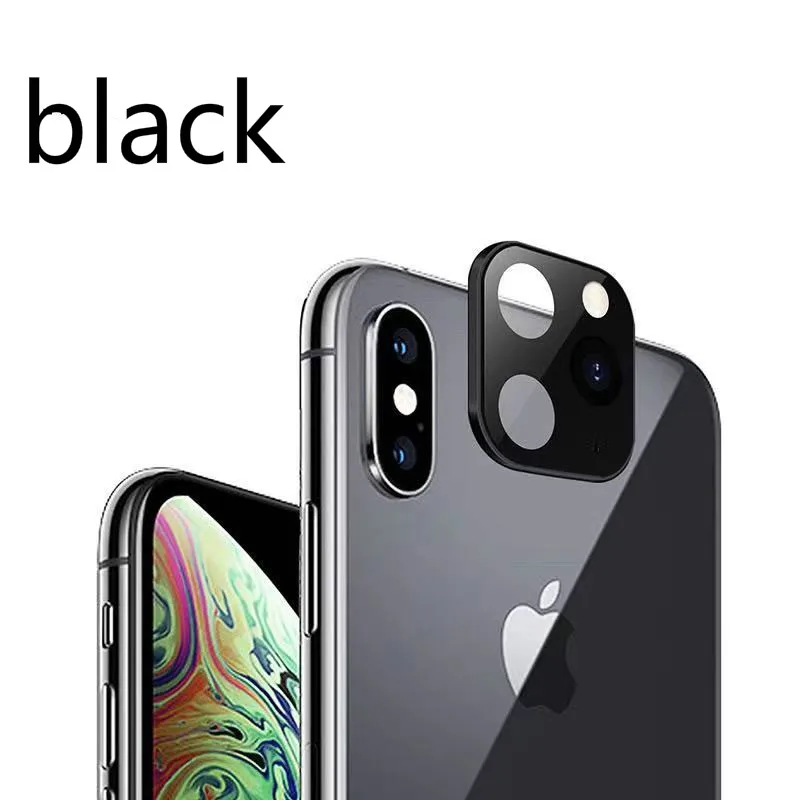 Защита для объектива камеры из титанового сплава для IPhonee11 Pro 11 Pro Max Пылезащитная пленка для объектива - Цвет: Black  Crystal Box