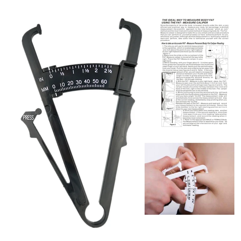 Health Care Body Fat Caliper Body Fat Tester with body mass Tape Measuring  Tool