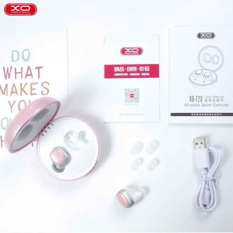 XO-T20 TWS Bluetooth, беспроводные наушники, гарнитура, наушники 5,0, наушники с шумоподавлением, микрофон, зарядная коробка для Andriod IOS