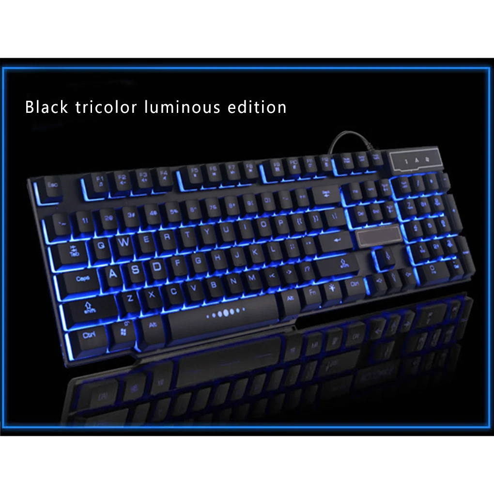GX50 Keyboard 3 Color/Rainbow LED Backlit USB Wired PC Desktop Laptop Computer Professional Gaming Keyboard
