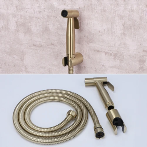 bidet set A Матовый mttuzk золото 304 Нержавеющая сталь Биде кран Набор гигиенический душ для унитаза пистолет держатель шланга wc портативное сопло очиститель пистолет - Цвет: bidet set A