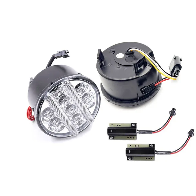 For Jeep Wrangler JK 2007-2017 Clear or Smoked Lens Car front LED amber turn signal light white Position lights Running lamp 2