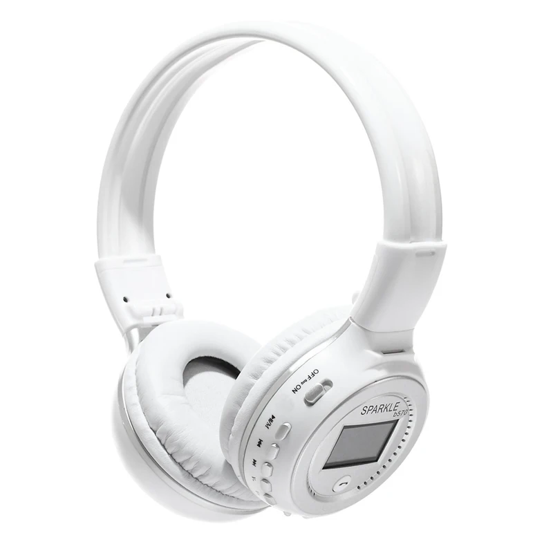 Белый B570 стерео Bluetooth Беспроводные наушники с микрофоном гарнитуры для мобильных наушников для Iphone samsung Xiaomi htc/FM радио - Цвет: Белый