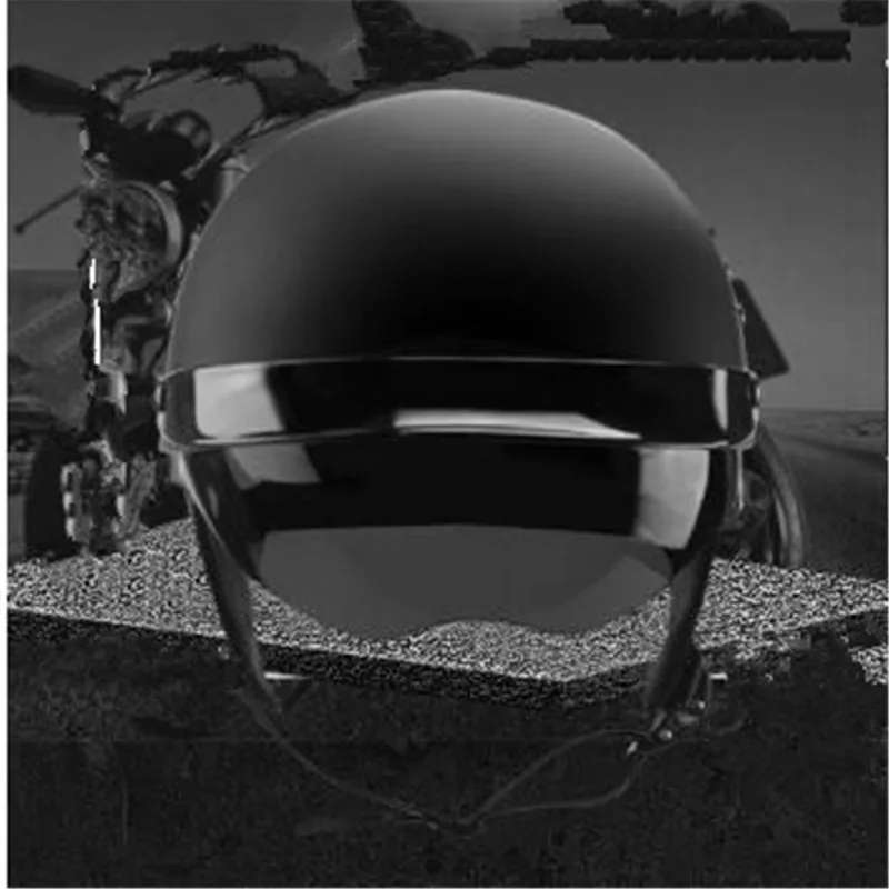 Black Vintage Motorcycle Helmet Open Face Helmet Dot Approved Half Helmet Retro Moto Casco Capacete Motociclistas Capacete