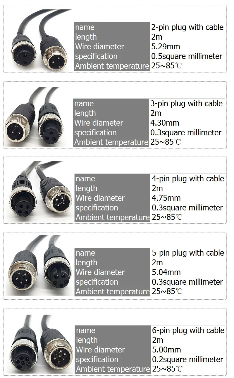 2 м GX12 Кабельные соединители 2 pin 3 pin 4 pin Соединительный Удлинительный кабель штекер и женский M12 5pin 6pin