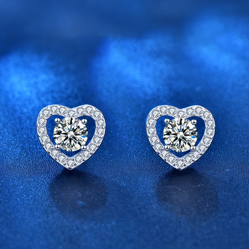 Серьга с муассанитом 50 точек 1 8g White Diamond 925 серебряные серьги для женщин в