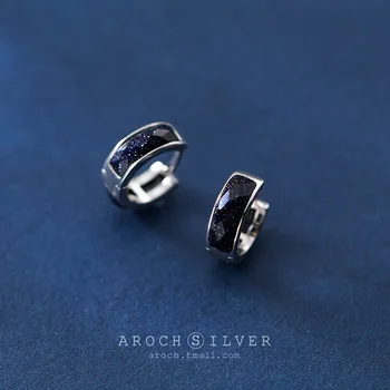 

S925 Ear Clip Female Korean Fashion Purple Gold SandStone Ear Clip Temperament Individualized Popular Earring Ear Female