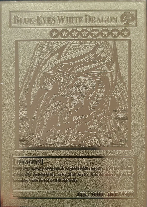 YU GI OH английская версия золотая металлическая карточка зеленый глаз белый дракон черный волшебное Руководство три волшебных Бог коллекция карта детская игрушка подарок - Цвет: QYBL