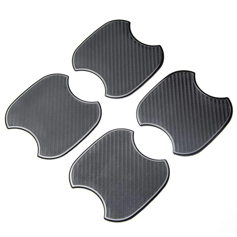 4Pcs Universal TPU 3D Carbon Fiber Texture Car Door Handle Bowl Paint Scratch Personalize Protective Pad Sticker | Автомобили и