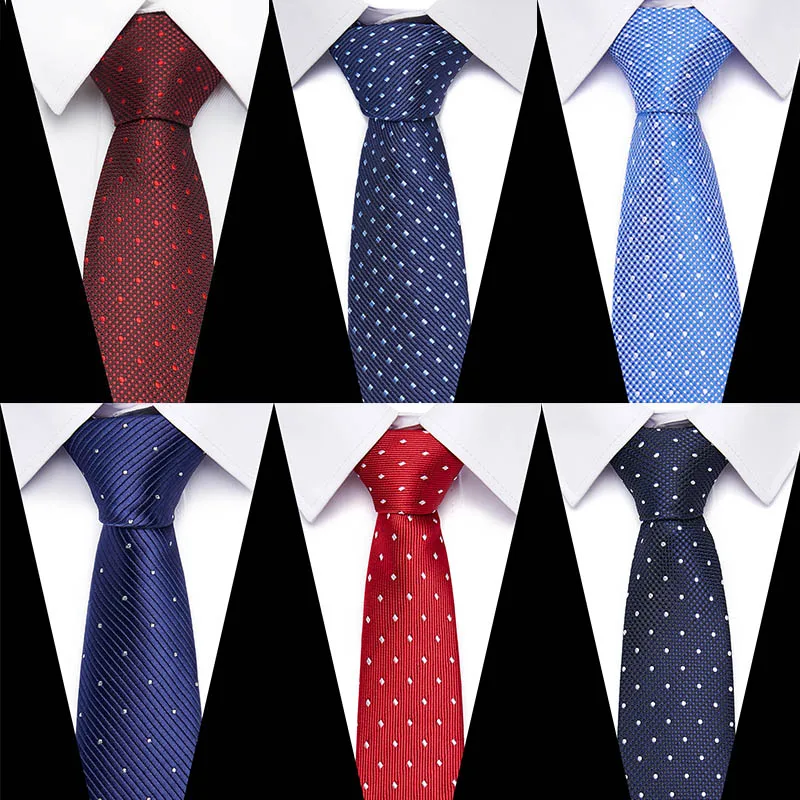 

Various Red Neckties Classic Men's Striped/Plaid/Solid/Dot/Paisley Wedding Ties Jacquard Woven 100% Silk Men Neck Ties