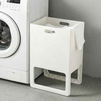

Dirty Clothes Basket Toilet Storage Basket Household Laundry Large Basket Foldable Plastic Sundries Storage Rack