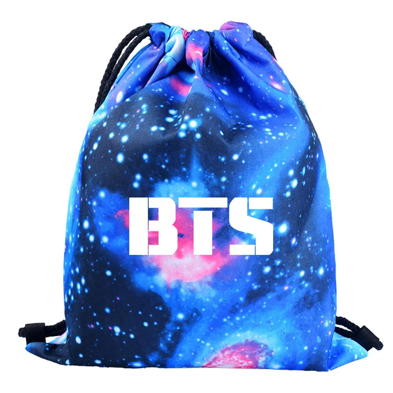 Bts bulletproof обувь для мальчиков Стиль Знаменитостей школьный холщовый мешок звезда модная сумка-мешок на шнурке Мужская и женская сумка