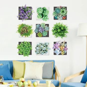 

[shijuekongjian] Plants Wall Stickers DIY Flowers Wall Decals for House Living Room Kids Bedroom Kitchen Decoration