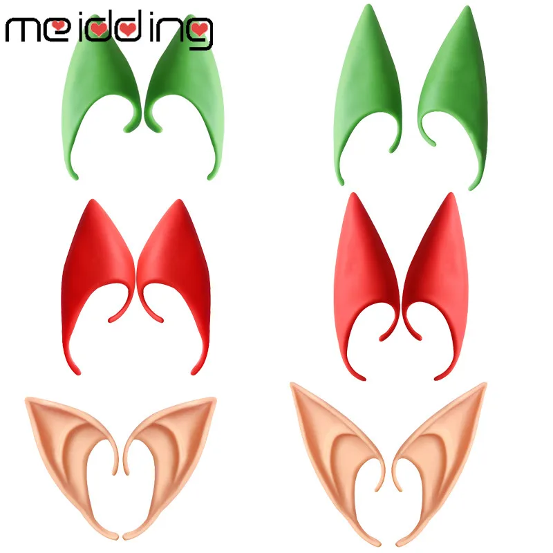 

2pcs Elf Devil Goblins Witch Ears Halloween Mask Costume Cosplay Props Latex Fake Ear Christmas Halloween Party Decoration Ears