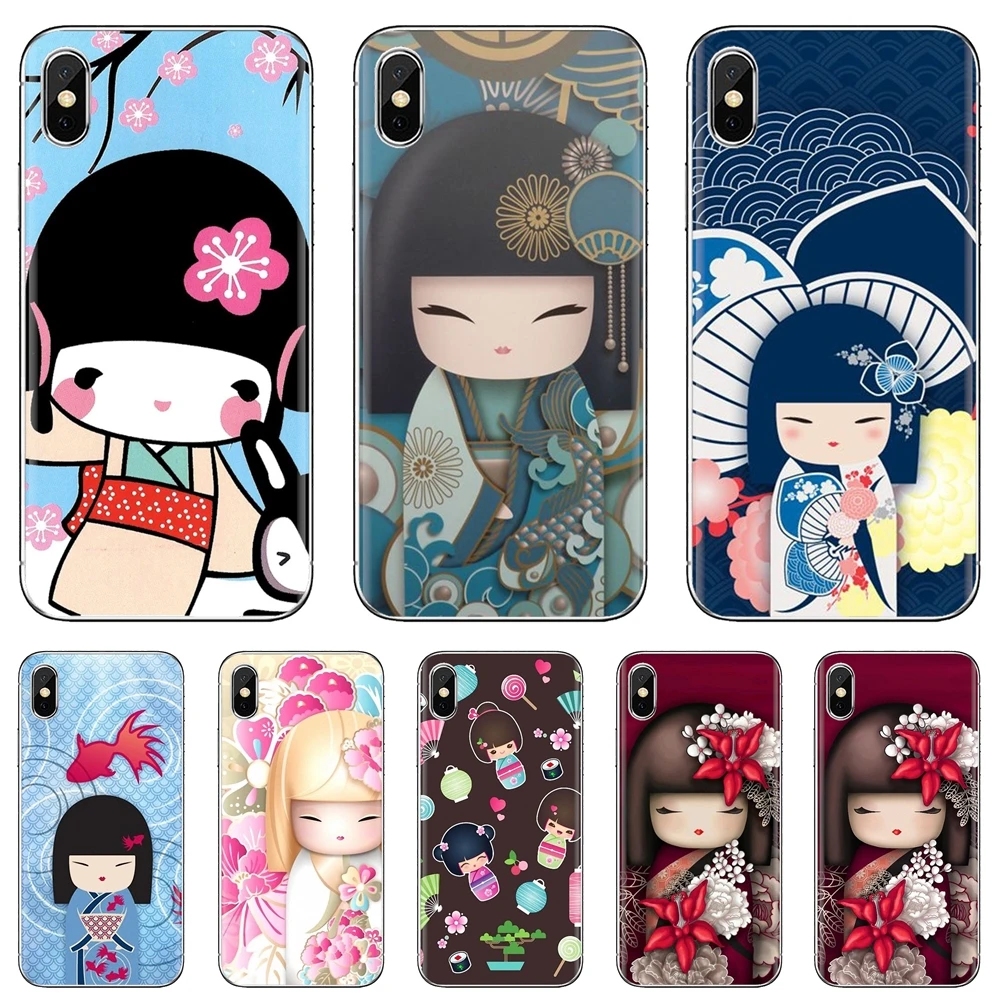 Мягкий чехол для Huawei P8 P9 P10 P20 P30 P Smart 2019 Honor Mate 9 10 20 8X 7A 7C Pro Lite kawaii Japanese Kokeshi Doll |
