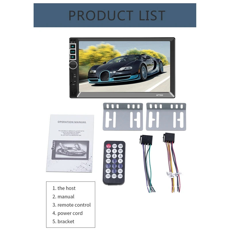New 2Din Car Radio Multimedia Mp5 Player 2 Din 7 Inch Press Screen Bluetooth Fm Audio Car Stereo Player