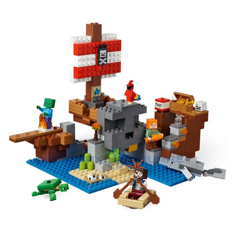 Pirate Ship Adventure Building Blocks With Alex & Pirate Action Figures Compatible My World Bricks Set Gifts Toys 21152 Pirate Ship Adventure Building Blocks With Alex & Pirate Action Figures Compatible My World Bricks Set Gifts Toys 21152