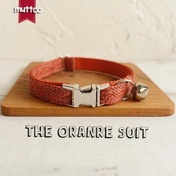 

10pcs/lot MUTTCO customized pet kitten collar THE ORANGE SUIT resistance to bite cat collar pet products 2 sizes UCC069