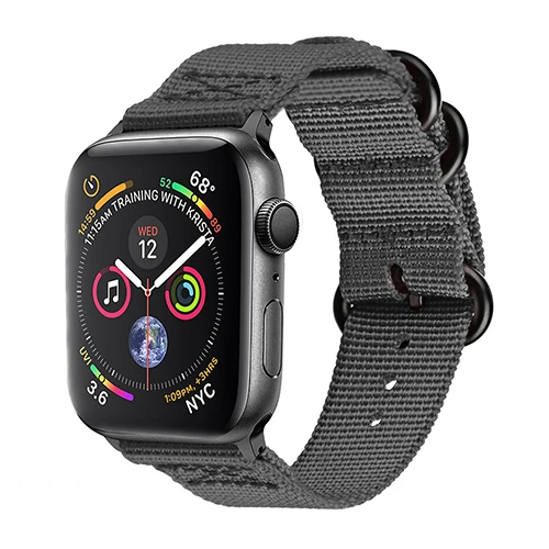 Лидер продаж нейлоновый ремешок для часов для Apple Watch Series 5 4 40 мм 44 мягкие спортивные нейлоновый браслет 38 мм/42 мм, ремешок для наручных часов iwatch 1/2/3 - Цвет ремешка: gray