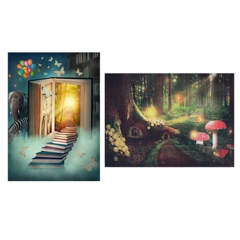 

5X3Ft Fairy Tale Vinyl & Fairy Tale Background for Photo 3X5Ft Children Theme Book World Elephant Zebra