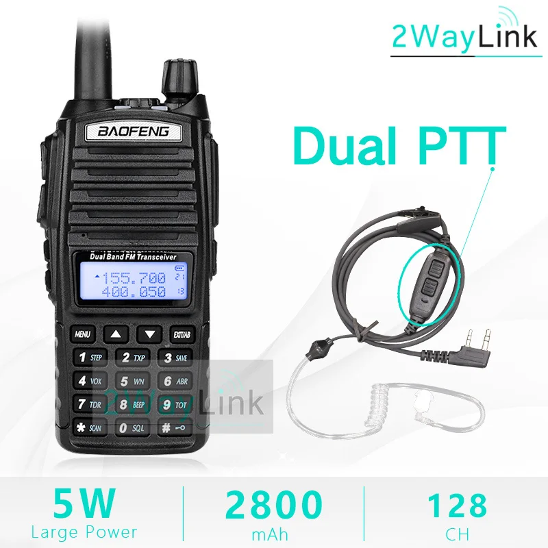BaoFeng UV-82 рация 5 Вт 128Ch двухдиапазонный УКВ 136-174 МГц 400-520 МГц Портативный Baofeng UV82 Ham Радио Baofeng 82 - Цвет: Add Acoustic HD
