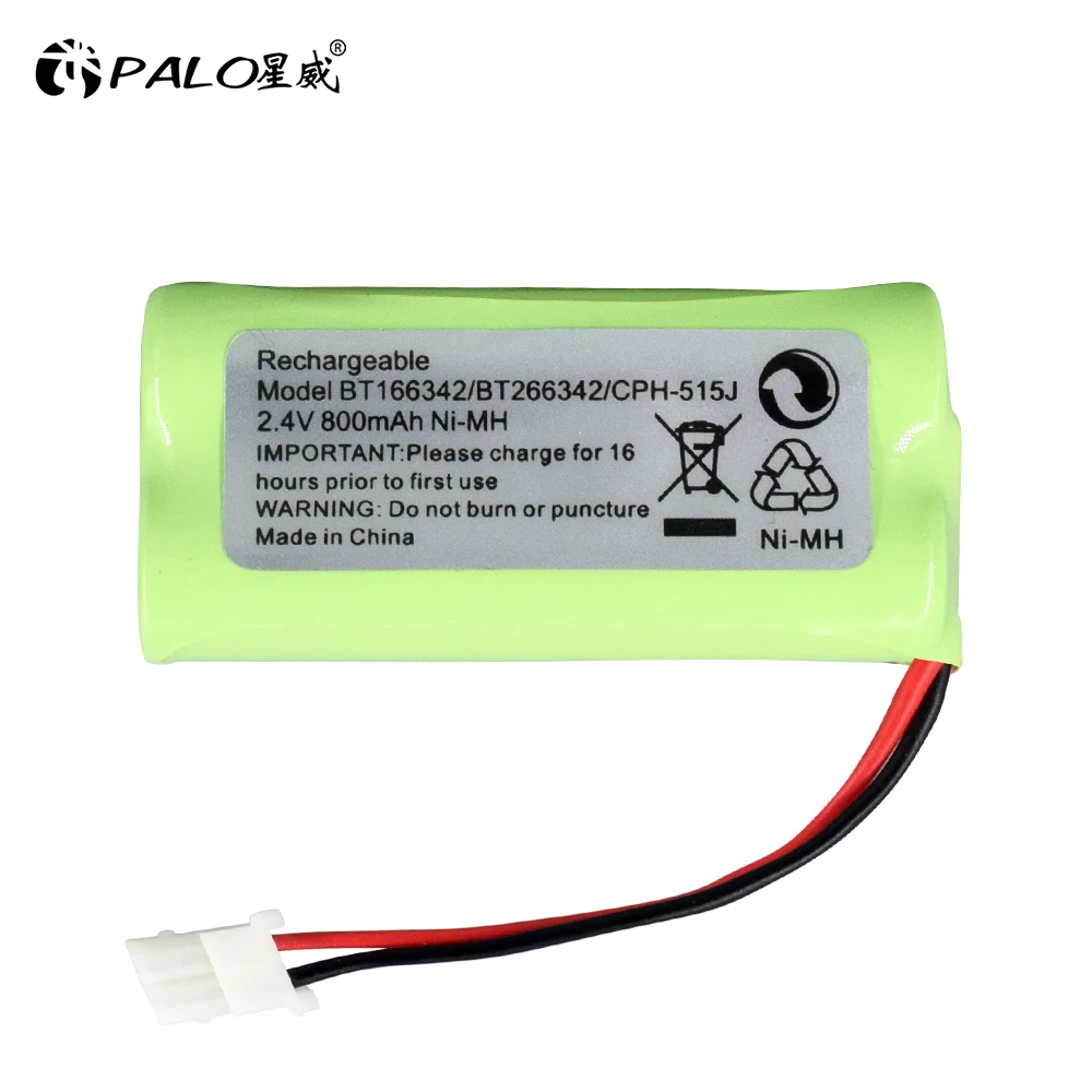 PALO High Quality Battery 2.4V 800mAh Ni-MH Rechargeable