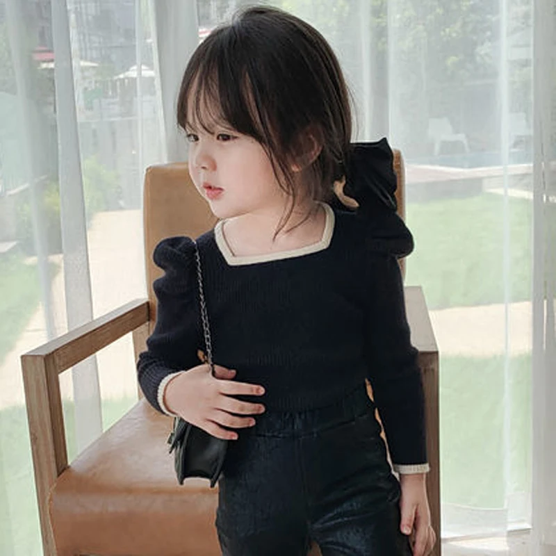 여아용 레이스 라펠 가디건 재킷, 아동용 귀여운 상의, 귀여운 의류, 가을 겨울, 2022 신상품