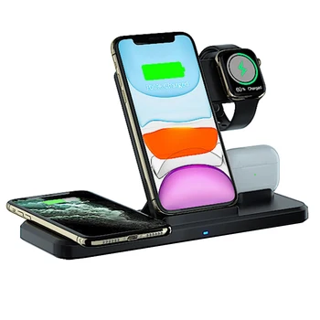 

15W 3 In 1 Wireless Charger Induction Charger Fast Charging Station Qi Wireless Charger Dock Station For Iwatch IPhone Airpods