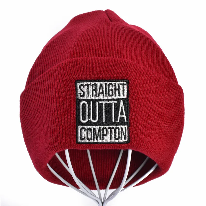 Straight Outta compton West пляж гангста nwa compton зимние теплые модные шапочки вязаная облегающая шапка шапки хип хоп gorros kn