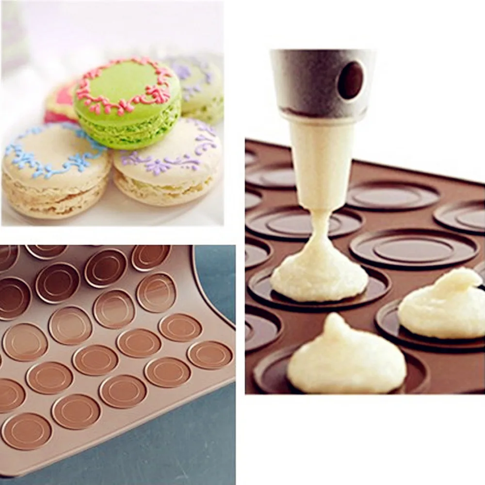 DIY мгновенной проявки Macaroon формы силиконовой резины выпечки блюдо формочка для шоколада печь жаропрочная посуда, Кулинария коврики для дома Кухня Инструменты для тортов