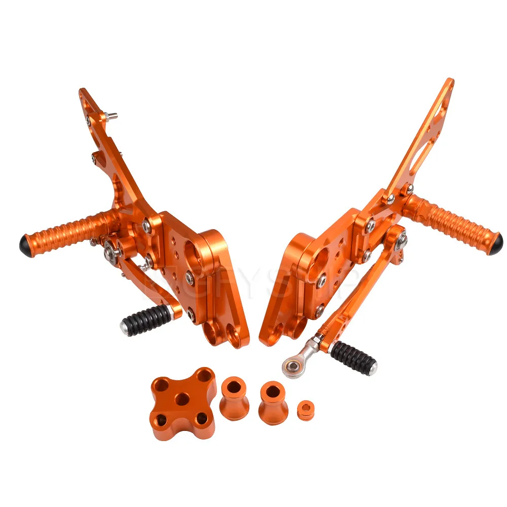Для KTM Duke 390 200 125 до RC390 Duke 125 390 подножки мотоцикла с ЧПУ регулируемый задний комплект подножки