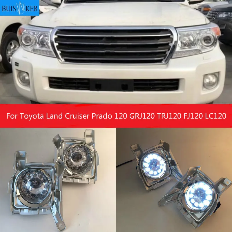 

2pcs LED DRL For Toyota Land Cruiser Prado 120 GRJ120 TRJ120 FJ120 LC120 2012-2015 Daytime Running Light Fog Lamp Original Esuse