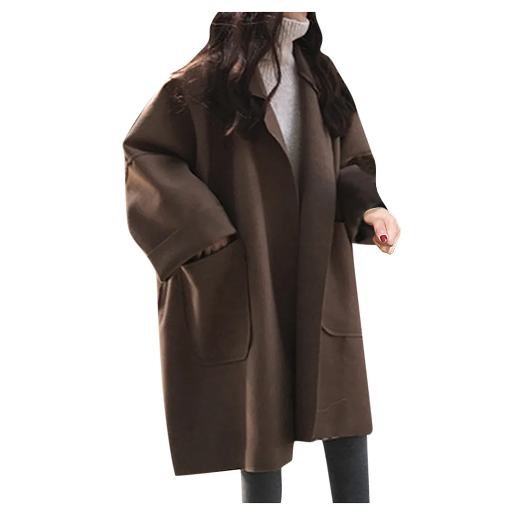 KANCOOLD пальто, Модный женский кардиган с карманами и длинным рукавом, повседневный свободный свитер, топы, Тренч, новые пальто и куртки для женщин 2019Sep26