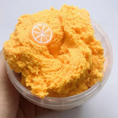 Lemon orange 60 мл фрукты Клубника пушистый слизи облако слизи моделирование глина Радуга слизи игрушка для детей без снятия стресса - Цвет: Lemon orange