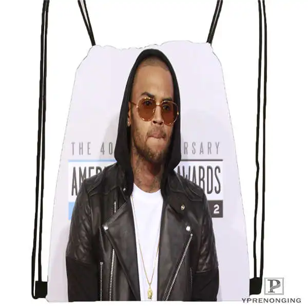 Drawstring Backpack Custom Chris-коричневый-Королевская походная сумка на шнурке милый рюкзак для детей(черная спинка) 31x40 см#180611-03-122 - Цвет: Drawstring Backpack