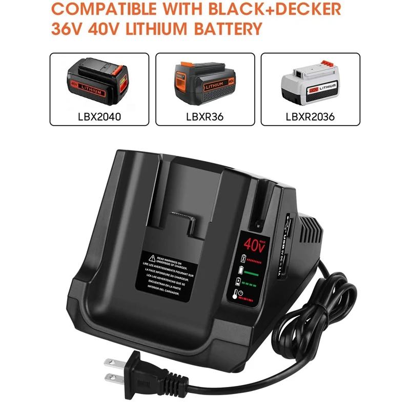 Compatible Black & Decker 36V 40V Max Lithium Ion Battery Charger for Black  and Decker 36V 40V - China Power Tool Battery Charger, Battery Charger