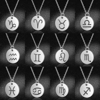 

LaVixMia Authentic Stainless Steel 12 Zodiac Sign Jewelry Necklace Wholesale Female Horoscope Charm Necklaces Dropshipping