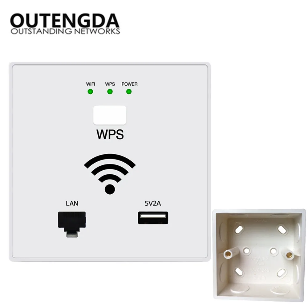 86 Тип Встроенный Настенный беспроводной маршрутизатор с USB RJ45 LAN WPS питание от